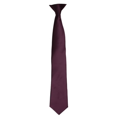 Premier Colours Mens Satin Clip Tie (Aubergine)