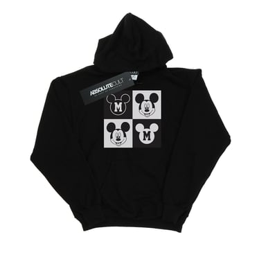 Disney Boys Mickey Mouse Smiling Squares Hoodie (Black)