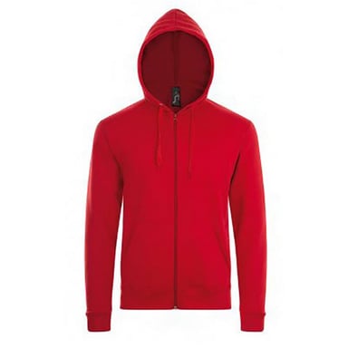 SOLS Mens Stone Zip Up Plain Hoodie (Red)
