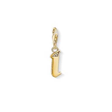 Unisex Charm Pendant Letter I Gold