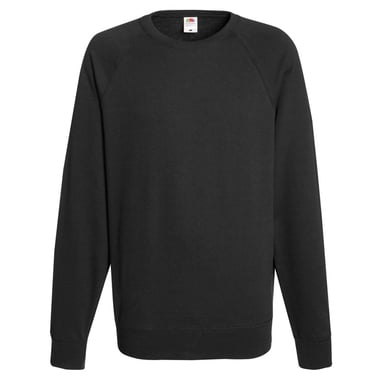 Fruit Of The Loom Mens Lightweight Raglan Sweatshirt (240 GSM) (Black)