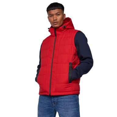Crosshatch Mens Kampnew Embossed Gilet (Red)