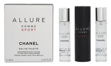 Allure Homme Sport Eau De Toilette Vaporizador De Viaje Y 2 Recargas 3 X 20 ml
