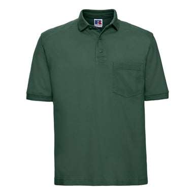Russell Mens Ripple Collar & Cuff Short Sleeve Polo Shirt (Bottle Green)