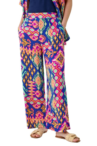 Aztec Print Wide Leg Stretch Trouser