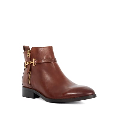 Dune Ladies Parklyn - Leather Buckle-Detail Ankle Boots