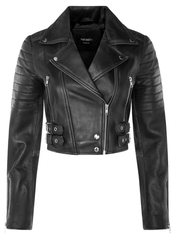 Chaqueta de cuero recortada Brando para mujer - Longtown