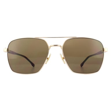 Gafas de sol Hugo Boss Square para hombre Gradiente Marrón Oro Rosa