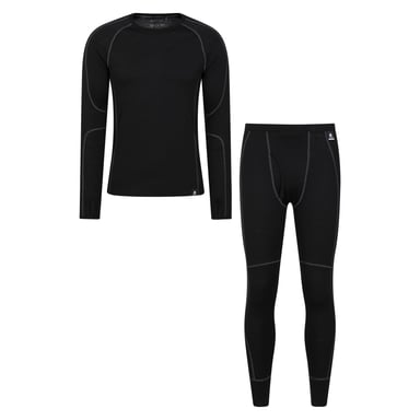 Mountain Warehouse Mens Asgard Merino Wool Base Layer Set (Black)
