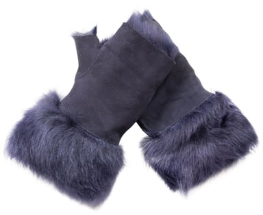 Mitones de piel de oveja para mujer, puños sin dedos, piel de oveja de gamuza Toscana