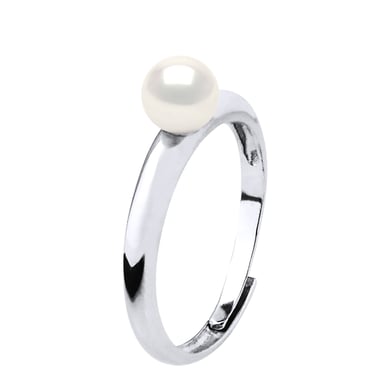 Simple Ring - Real Cultured Freshwater Pearls Round 5-6 mm