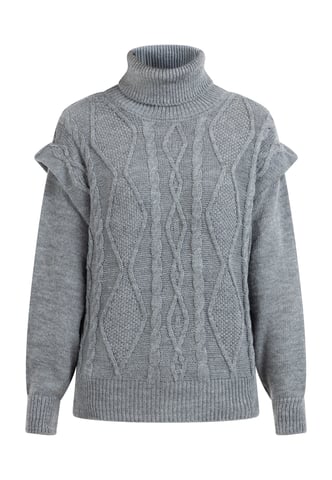 Dreimaster Knitted pullover women dark grey melange