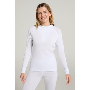 Mountain Warehouse Womens/Ladies Talus Zip Neck Long-Sleeved Thermal Top (White)