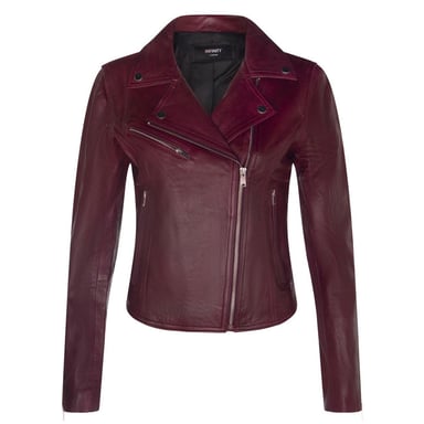 Chaqueta de motociclista clásica de cuero Brando para mujer - Loughton