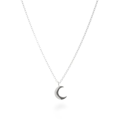 Collar Luxenter, crescent de plata de ley 925 acabado baño rodio