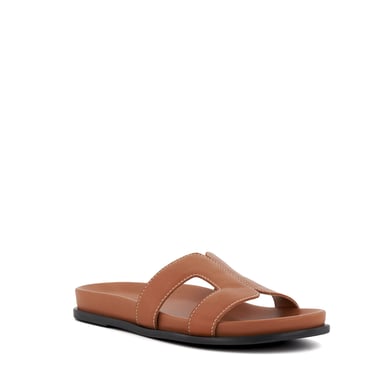 Dune Ladies LOUPA Topstitch-Detail Comfort-Footbed Slider Sandals Loupa