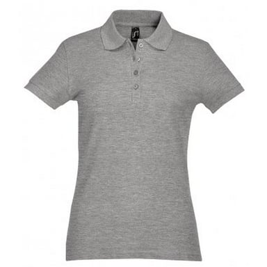 SOLS Womens/Ladies Passion Pique Short Sleeve Polo Shirt (Grey Marl)