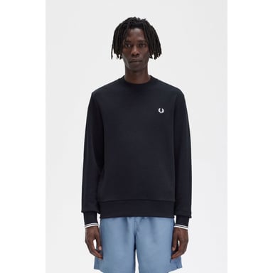 Sudadera de cuello redondo para hombre Fred Perry en negro