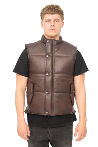 Chaleco acolchado clásico de cuero para hombre - Nottingham