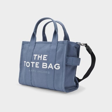 Bolso Tote Pequeño para Viajeros en Algodón Sombra Azul