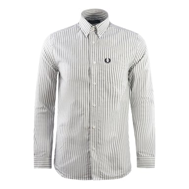 Camisa Oxford azul marino a rayas informal de Fred Perry