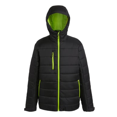 Regatta Mens Navigate Thermal Padded Jacket (Black/Lime Green)