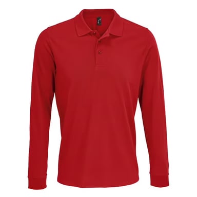 SOLS Unisex Adult Polycotton Long-Sleeved Polo Shirt (Red)
