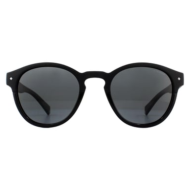 Gafas de sol polarizadas Polaroid redondas para hombre, negras y grises