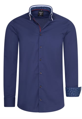 Rusty Neal Overhemd Regular Fit Azul