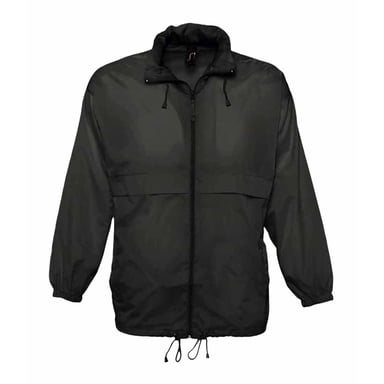 SOLS Unisex Surf Windbreaker Lightweight Jacket (Black)