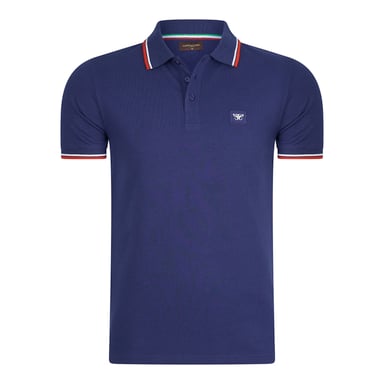 Cappuccino Italia Polo SS Con Aplicación Piqué Azul