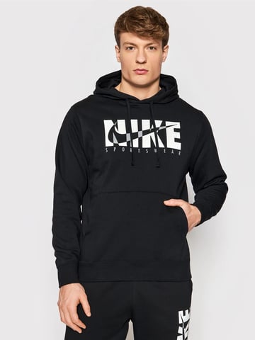 Sudadera con capucha de tejido polar en negro Sportswear para hombre Nike