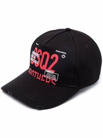 Gorra Dsquared2 Brothers De Gabardina De Algodón Estampada Negro