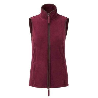 Premier Womens/Ladies Artisan Fleece Gilet (Burgundy/Brown)