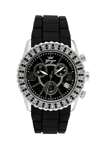 Reloj Yonger and Bresson con esfera negra y correa negra