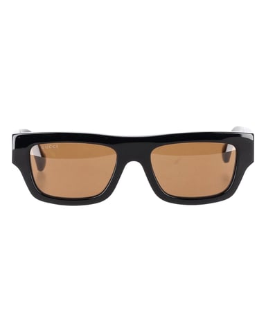 Gucci GG1301S Rectangular-Frame Sunglasses in Black Acetate