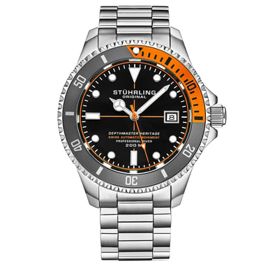 Black and Orange Swiss Automatic Depthmaster Heritage 42mm Diver