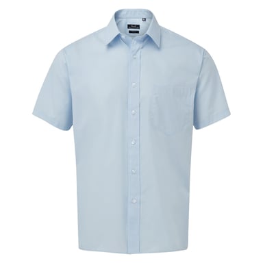 Premier Mens Short Sleeve Poplin Shirt (Light Blue)