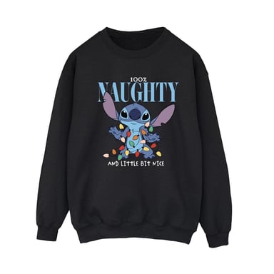 Disney Womens/Ladies Lilo & Stitch Naughty & Nice Sweatshirt (Black)