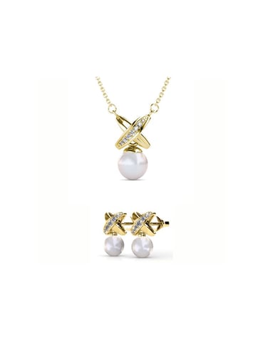 Conjuntos Chris Pearl - Oro y Cristal