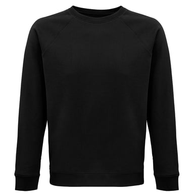 SOLS Unisex Adult Space Organic Raglan Sweatshirt (Black)
