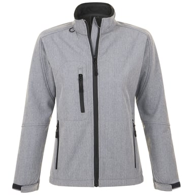 SOLS Womens/Ladies Roxy Soft Shell Jacket (Breathable, Windproof And Water Resistant) (Grey Marl)