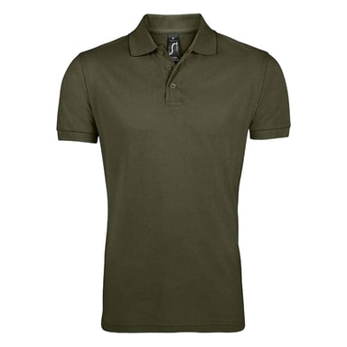 SOLs Mens Prime Pique Plain Short Sleeve Polo Shirt (Army)