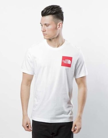 Camiseta The North Face Hombre Fine Manga Corta Blanco/Rojo