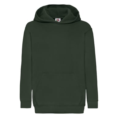 Fruit Of The Loom Childrens Unisex Hooded Sweatshirt / Hoodie (Bottle Green)