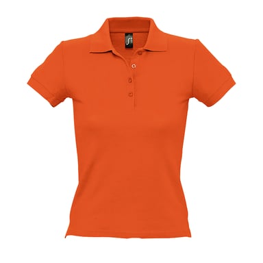 SOLS Womens/Ladies People Pique Short Sleeve Cotton Polo Shirt (Orange)