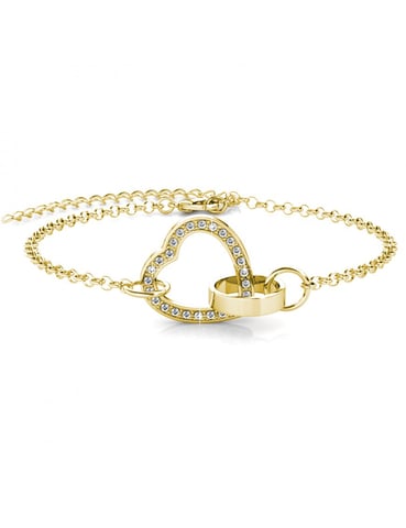 Pulsera Corazón Cerrado - Oro y Cristal