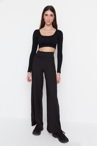 Trendyol Women's High Waist Wide Leg Tracksuit Bottom