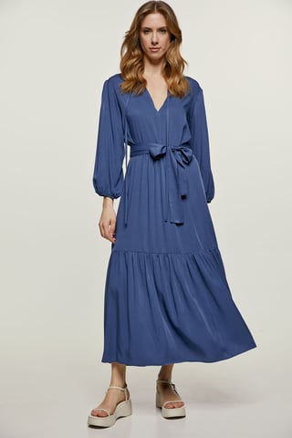 Navy Midi Dress with Ties