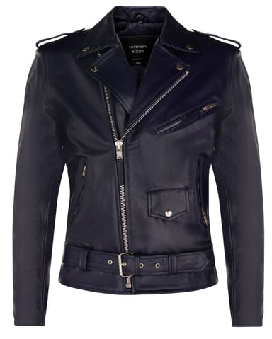Chaqueta Brando de piel de vaca negra para hombre - Venice